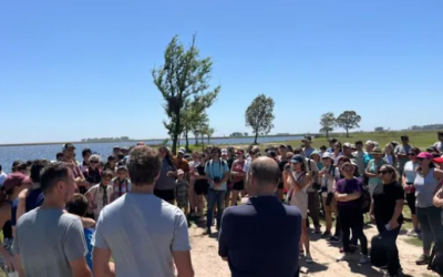 Venado Tuerto: Un centenar de personas participaron de la jornada de forestación de la laguna El Hinojo